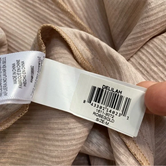 Anthropologie Dress The Population Rose Gold Loreley Delilah Midi Dress Medium - Picture 16 of 16